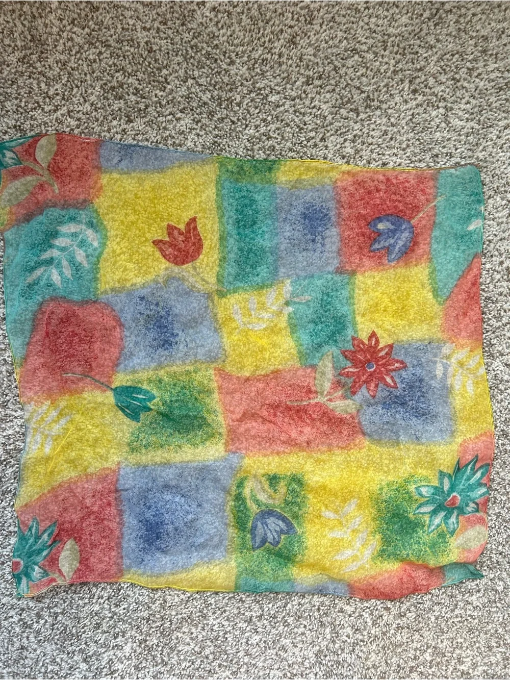 Colorful Patchwork Floral Scarf - Multicolor
